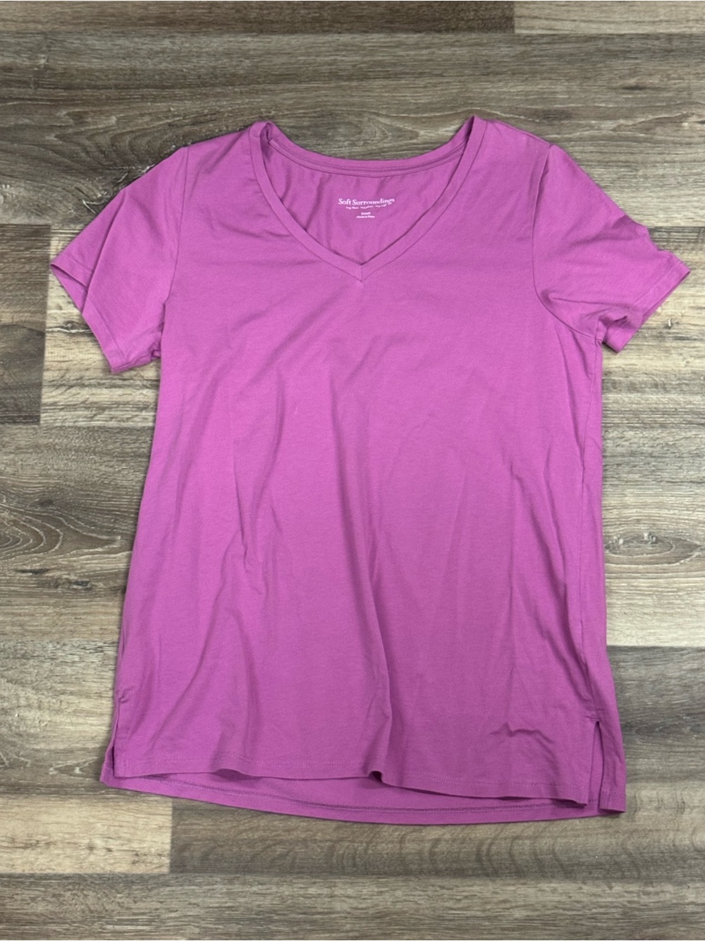 Soft Surroundings Short Sleeve V Neck Basic Tee Shirt Women’s Small